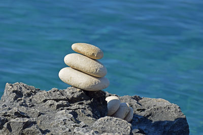 Stack of stones in sea