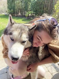 Young woman with dog