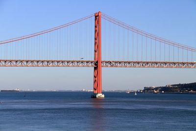 View of suspension bridge against sky