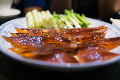 Close-up of meal served in plate