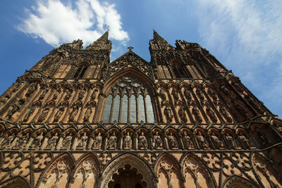 Low angle view of historic building against sky