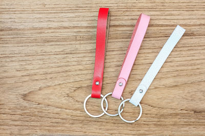 Directly above shot of multi colored pencils on table