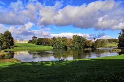 Panoramic view of lake against sky