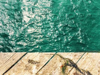 High angle view of swimming pool on sunny day