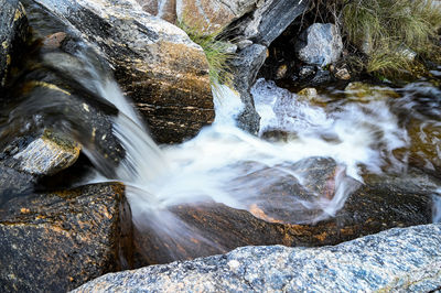Scenic view of rushing water in a stream