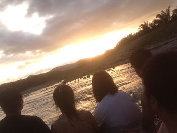 Scenic view of sea during sunset