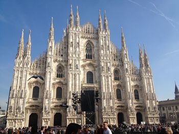 Low angle view of tourists