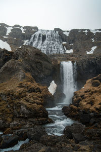 Scenic view of waterfall