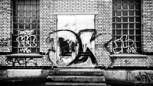 Graffiti on closed door