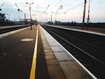 Railroad station against sky