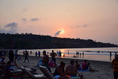 Tourists enjoying at beach