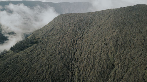 Panoramic view of volcanic landscape against sky