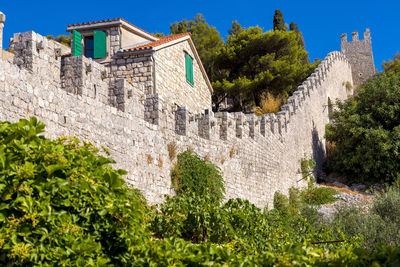 Ancient fort fortica in hvar town on hvar island, croatia