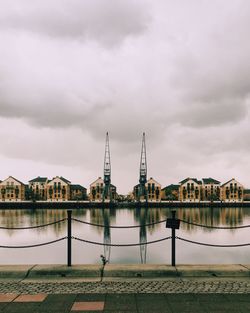 River against cloudy sky