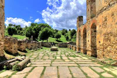 View of fort against cloudy sky