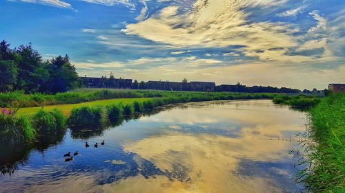 Scenic view of river against sky