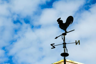 Low angle view of weather vane