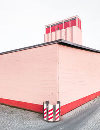 Pink flag on building