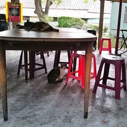 Empty chairs and tables