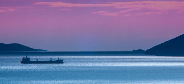 Scenic view of sea at sunset