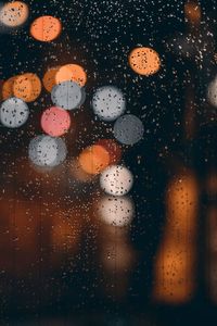 Full frame shot of raindrops on window