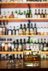 Close-up of drink on bar counter