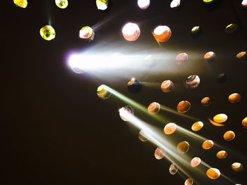 Close-up view of illuminated lights