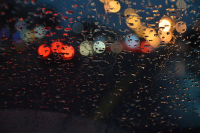 Full frame shot of wet glass window