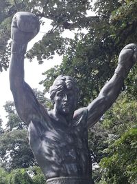 Low angle view of statue in park