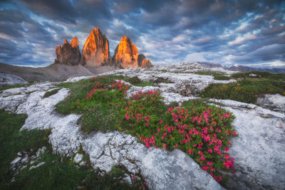 Panoramic view of rock formations