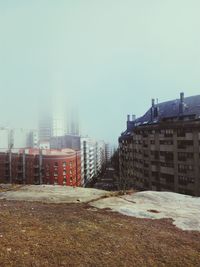 Cityscape against clear sky