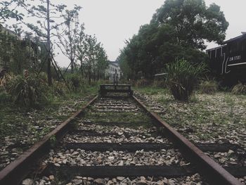 Railroad track on railroad track