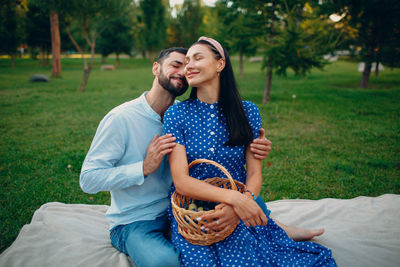 Happy young couple kissing