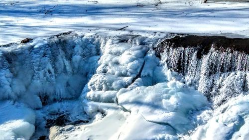 Scenic view of frozen lake