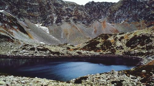 Scenic view of lake and mountains