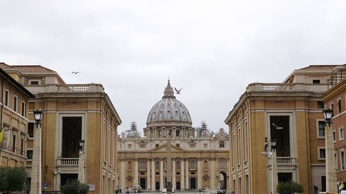 Low angle view of buildings against sky