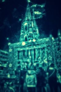 Illuminated lights at night