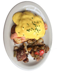 Directly above shot of breakfast served in plate