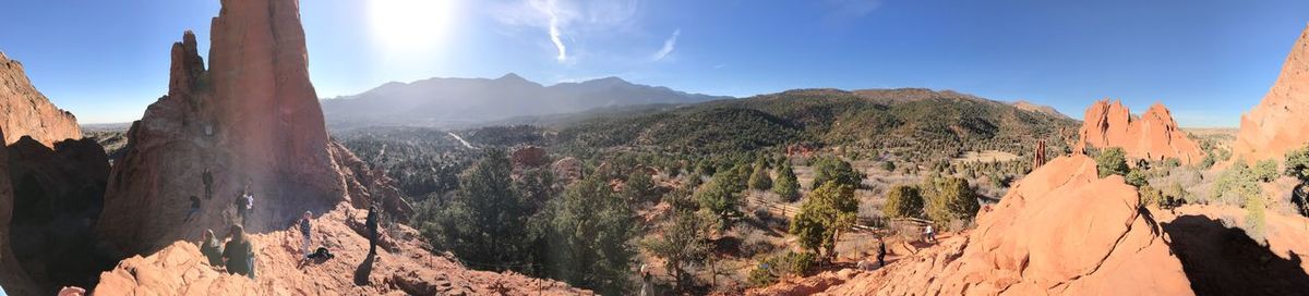 Panoramic view of rocky mountains against sky