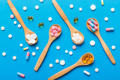 Directly above shot of pills on table