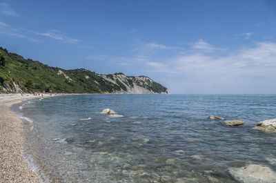 The beautiful beach of mezzavalle on monte conero