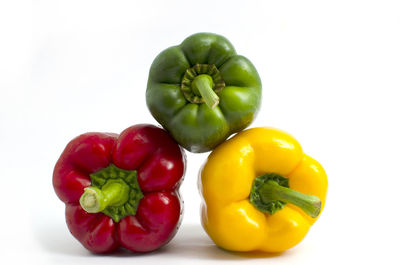 Close-up of fruits against white background