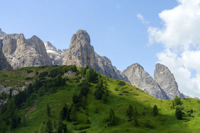 Scenic view of rocky mountains against sky