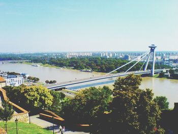 View of bridge against clear sky