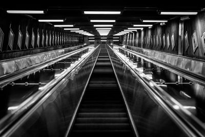 Low angle view of escalator