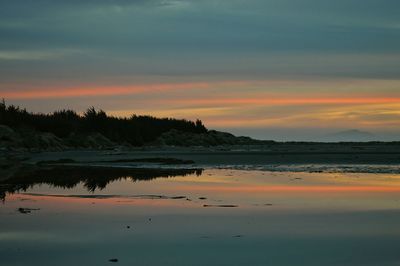 Scenic view of sunset over sea