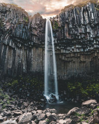 Scenic view of waterfall