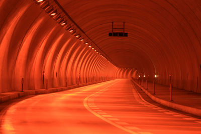 Empty illuminated tunnel