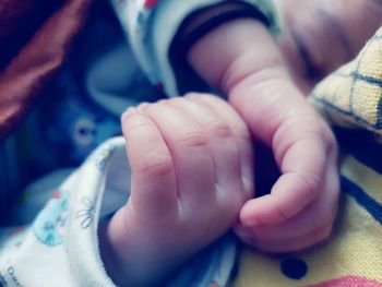 Close-up of baby hands