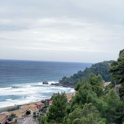 High angle view of sea against sky